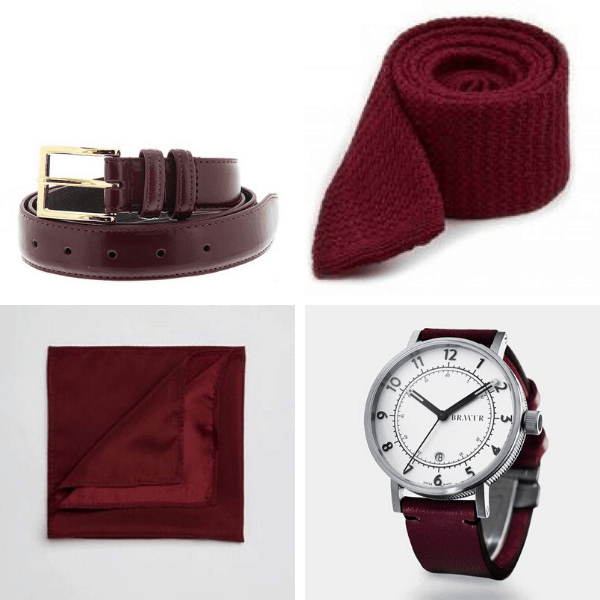 Burgundy Accessories full outfits for guys mens dressing styles formal boy street style