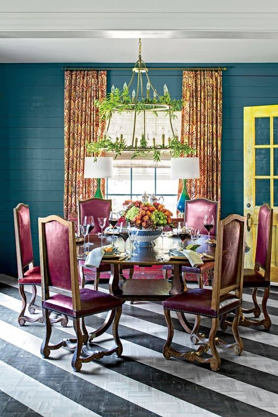 87+ Creative Ideas To Give Small Dining Room Colors (2021) - Burgundy