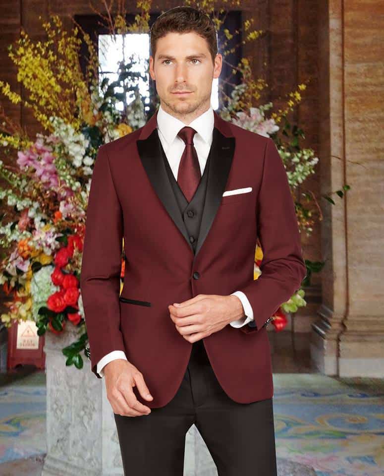 "how to dress like a gentleman how to look younger burgundy red/dark red suit formal outfit older man men"